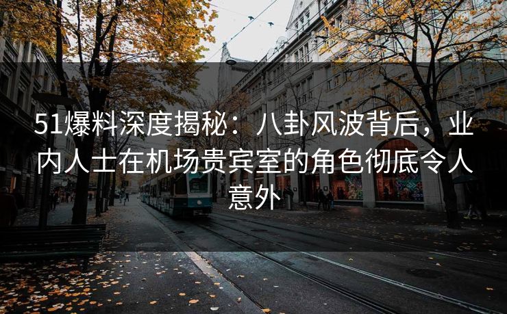 51爆料深度揭秘：八卦风波背后，业内人士在机场贵宾室的角色彻底令人意外